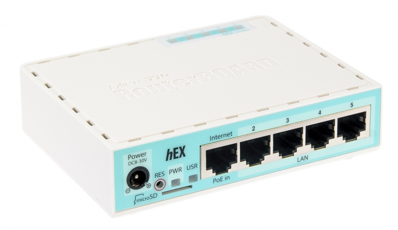 ROUTER GIGABIT ETHERNET, 5 PUERTOS, hEX RB750GR3, MikroTik